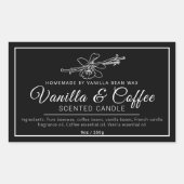 Homemade vanilla koffiekaarsmono-ingrediënten rechthoekige sticker (Voorkant)