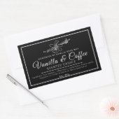 Homemade vanilla koffiekaarsmono-ingrediënten rechthoekige sticker (Envelop)