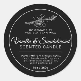 Homemade vanilla sandalwood kandelen ronde sticker