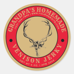 Homemade Venison Jerky Sjabloon Ronde Sticker