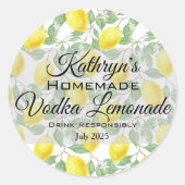 Homemade Vodka Lemonade Ronde Sticker (Voorkant)