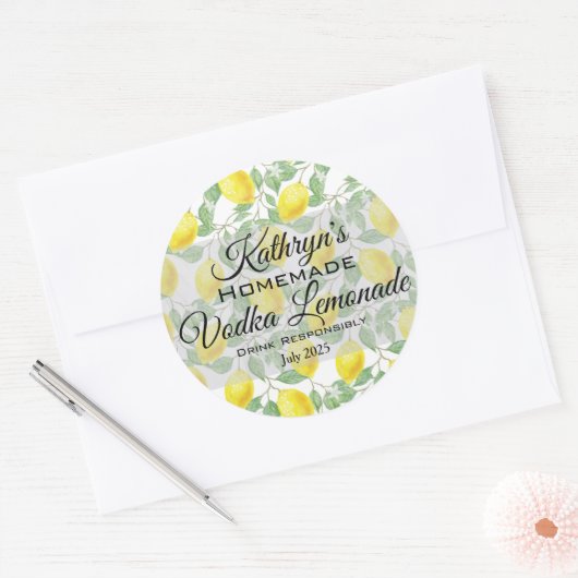 Homemade Vodka Lemonade Ronde Sticker (Envelop)