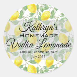 Homemade Vodka Lemonade Ronde Sticker
