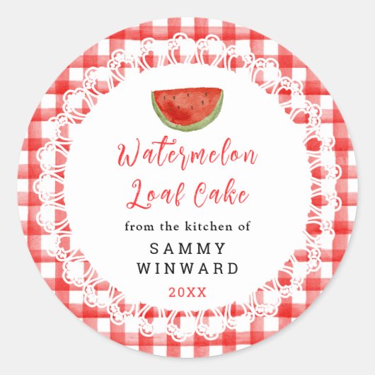 Homemade Watermelon Loaf Cake Label (Voorkant)