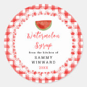 Homemade Watermelon Syrup Label (Voorkant)