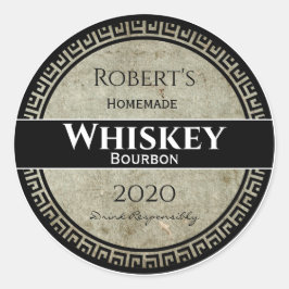 Homemade Whiskey Persoonlijke Ronde Ronde Sticker