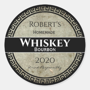 Homemade Whiskey Persoonlijke Ronde Ronde Sticker