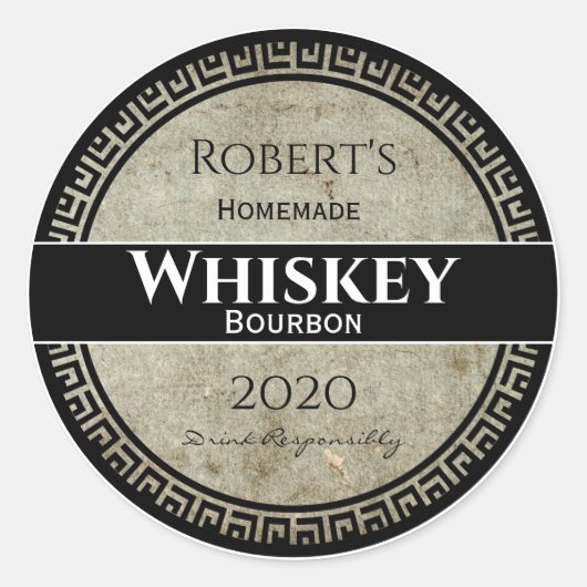 Homemade Whiskey Persoonlijke Ronde Sticker (Voorkant)