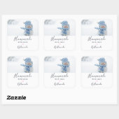 Homemade with Love Foto van een Cute Snowman Vierkante Sticker (Vel)