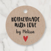 Homemade with Love Kraft gepersonaliseerd Bedankjes Labels (Achterkant)