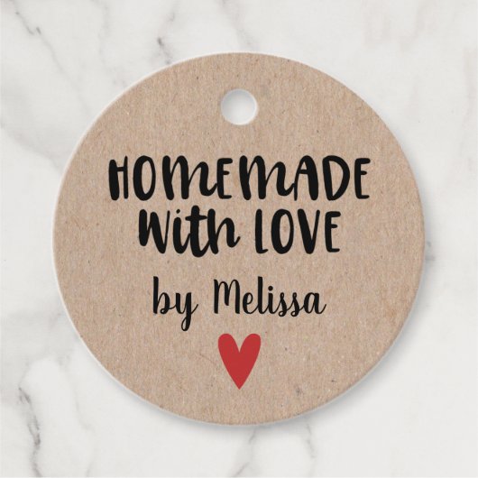 Homemade with Love Kraft gepersonaliseerd Bedankjes Labels (Voorkant)