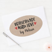 Homemade with Love Kraft gepersonaliseerd Ovale Sticker (Envelop)