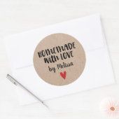 Homemade with Love Kraft gepersonaliseerd Ronde Sticker (Envelop)