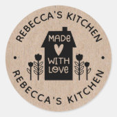 Homemade with Love Kraft gepersonaliseerd Ronde Sticker (Voorkant)