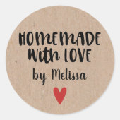 Homemade with Love Kraft gepersonaliseerd Ronde Sticker (Voorkant)