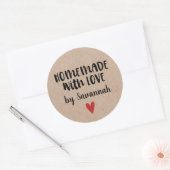 Homemade with Love Kraft gepersonaliseerd Ronde Sticker (Envelop)