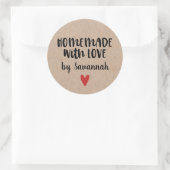 Homemade with Love Kraft gepersonaliseerd Ronde Sticker (Tas)