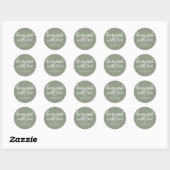 Homemade with Love Personalized Sage Green Gift Ronde Sticker (Vel)