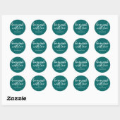 Homemade with Love Personalized Teal Green Gift Ronde Sticker (Vel)