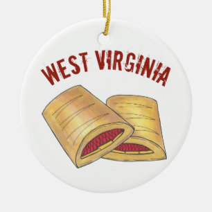 Homemade WV West Virginia Pepperoni Rolls Keramisch Ornament