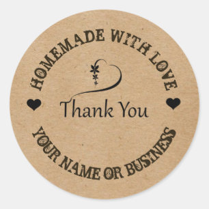 HOMEMAMAD MET VERLIES DANK U RONDE STICKER