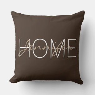 Homemonogram bistre kleur kussen