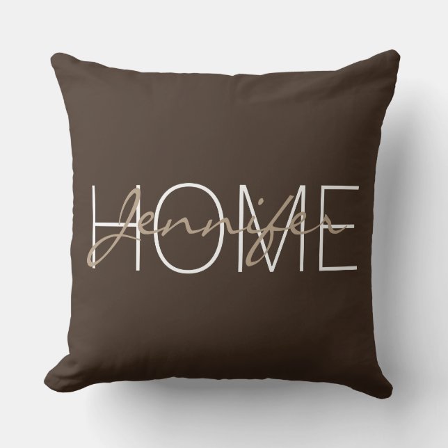 Homemonogram bistre kleur kussen (Voorkant)