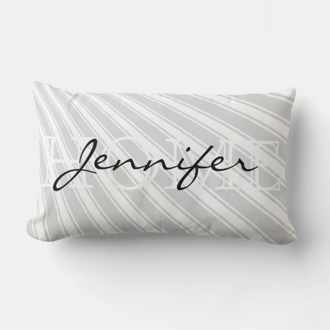Homemonogram Gainsboro Color Stripe Pattern Kussen (Voorkant)