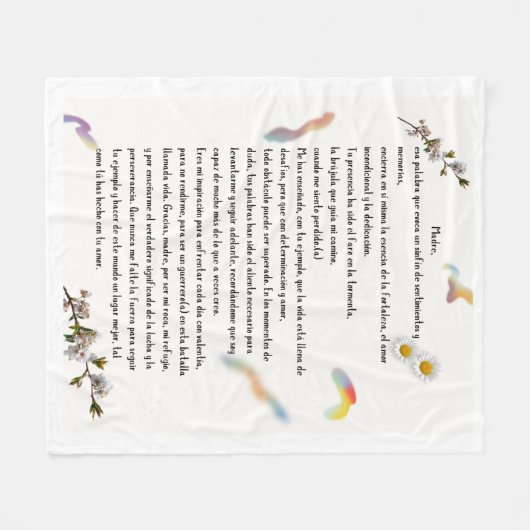 "Homenaje a Mamá" Fleece Deken (Voorkant (Horizontaal))