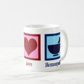 Homeopath Peace Love Homeopathie Koffiemok (Voorkant rechts)