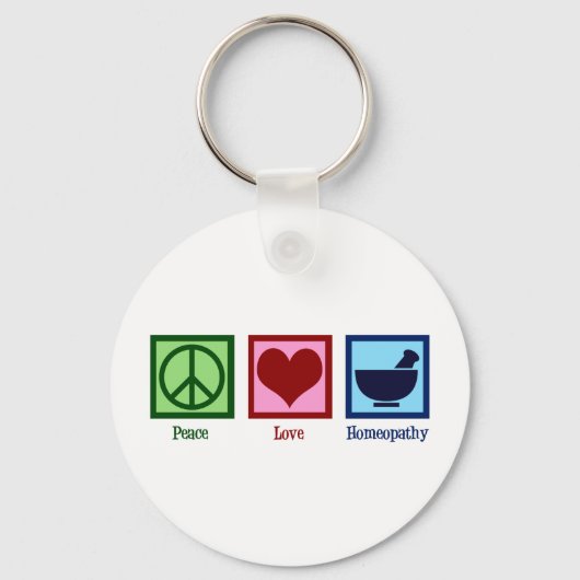 Homeopath Peace Love Homeopathie Sleutelhanger (Voorkant)