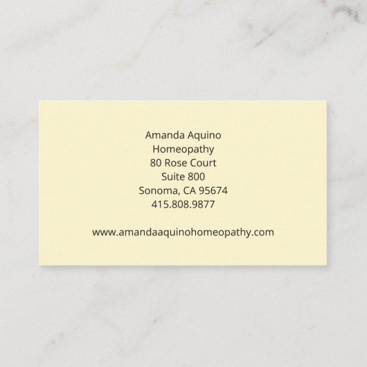 Homeopathie Henna Hands Healthcare Visitekaartje (Achterkant)