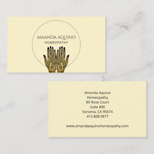 Homeopathie Henna Hands Healthcare Visitekaartje (Voorkant / Achterkant)