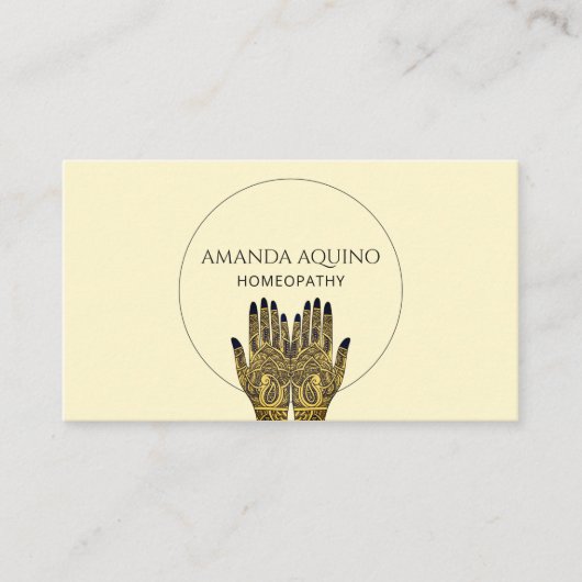 Homeopathie Henna Hands Healthcare Visitekaartje (Voorkant)