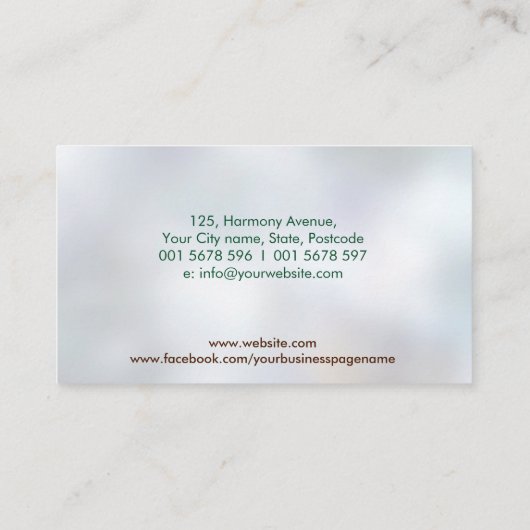 Homeopathie - Kruidengeneesmiddelen -naturopath Visitekaartje (Achterkant)