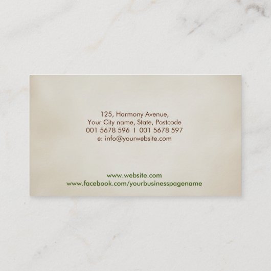 Homeopathie - Kruidengeneesmiddelen - Naturopath Visitekaartje (Achterkant)