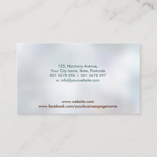 Homeopathie - Kruidengeneesmiddelen -naturopath Visitekaartje (Achterkant)