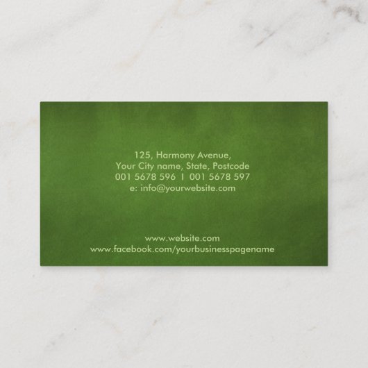 Homeopathie - Kruidengeneesmiddelen Visitekaartje (Achterkant)