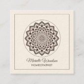 Homeopathie Mandala Symmetry | wit Vierkante Visitekaartje (Voorkant)