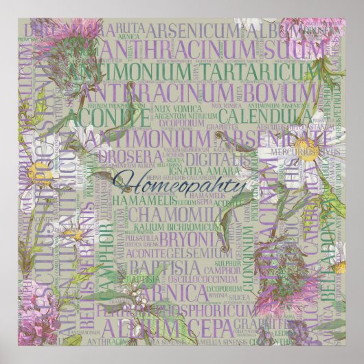Homeopathie - Word Art met corrigerende maatregele Poster (Voorkant)
