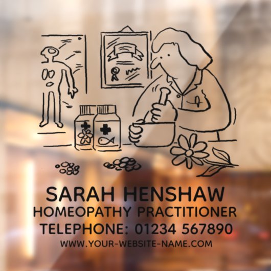 Homeopathische Homeopathie Praktijkplein Raamsticker (Vel 2)