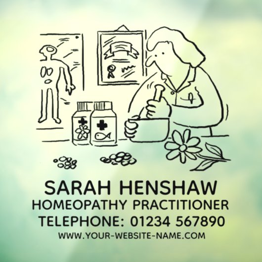 Homeopathische Homeopathie Praktijkplein Raamsticker (Vel 3)
