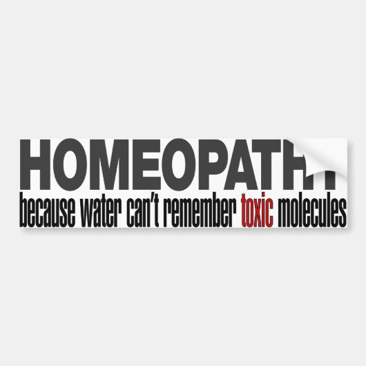HOMEOPATHY BUMPERSTICKER (Voorkant)