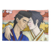 Homepaar in de stijl van de Japanse kunst van Okiy Kussensloop (Achterkant)