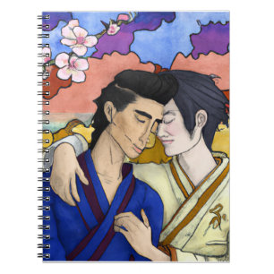Homepaar in de stijl van de Japanse kunst van Okiy Notitieboek