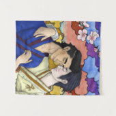 Homepaar in de stijl van de Japanse kunst van Okiy Wandkleed (Voorkant (horizontaal))