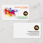 Homepafinter voor kleurrijke verf visitekaartje (Voorkant / Achterkant)