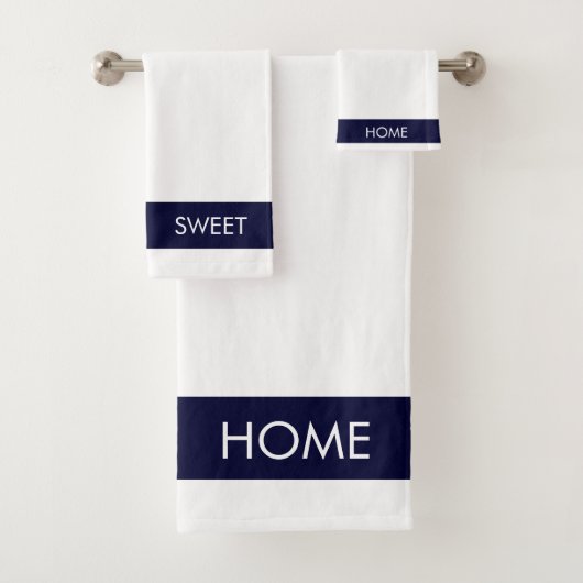 Homepage van Bicycle Home Sweet Home op Navy Blue  Bad Handdoek (Insitu)