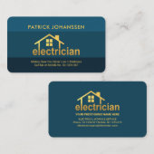 Homepage van Elegant Blues Gold Electricia Visitekaartje (Voorkant / Achterkant)