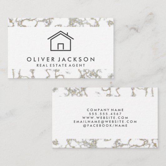 Homepictogram onroerend goed | Goudmarmer Visitekaartje (Voorkant / Achterkant)